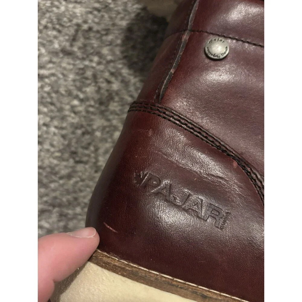 PAJAR‎ Oxblood Logger Faux Fur Waterproof Leather Boots Mens 41 US 8-8.5 NEW